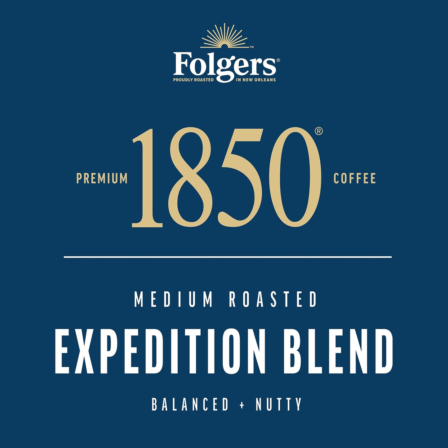 Folgers 1850 Expedition Blend Medium Roast Ground Coffee, 12 Ounce (Pack Of 6)