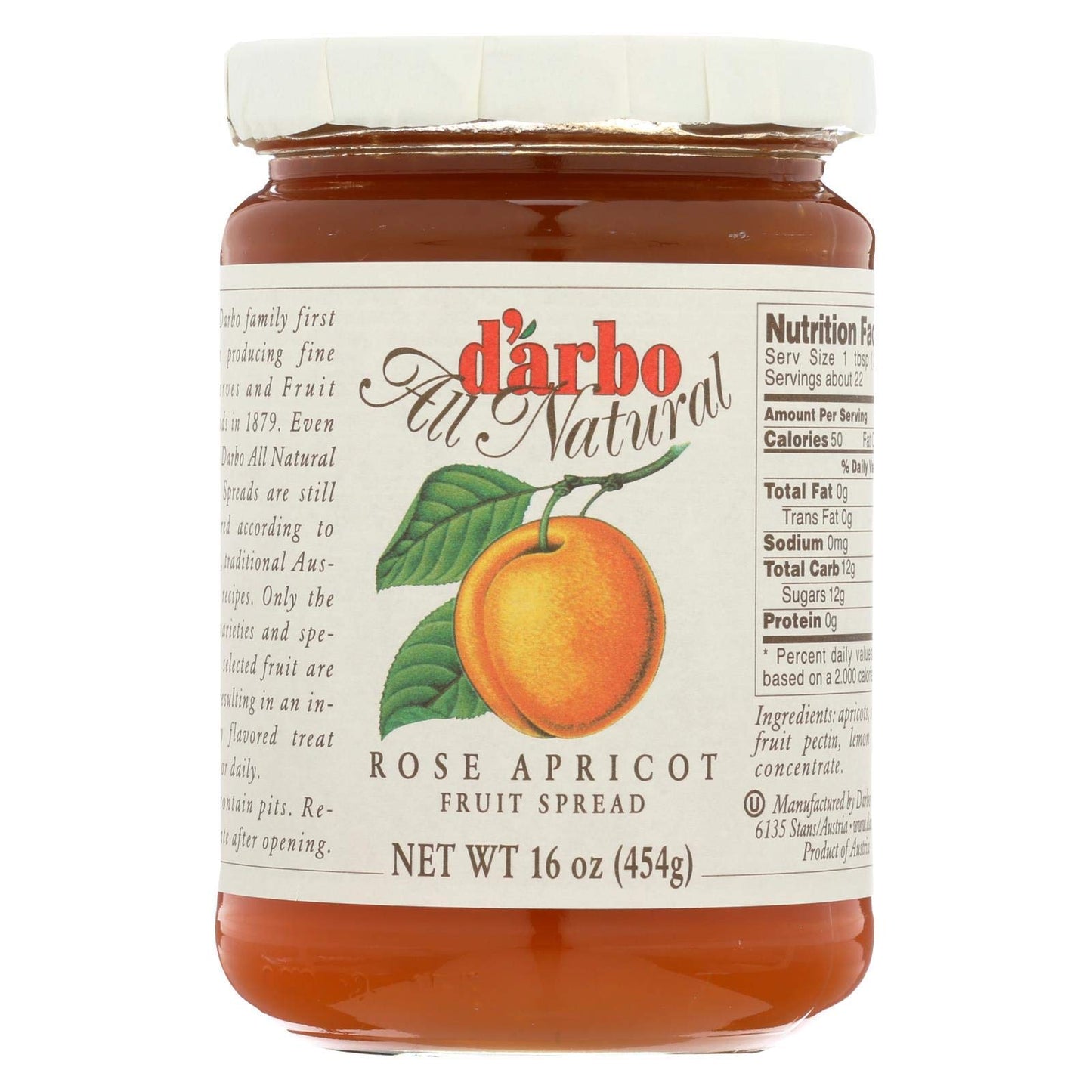 DArbo Rose Apricot Fruit Spread (Pack Of 6)