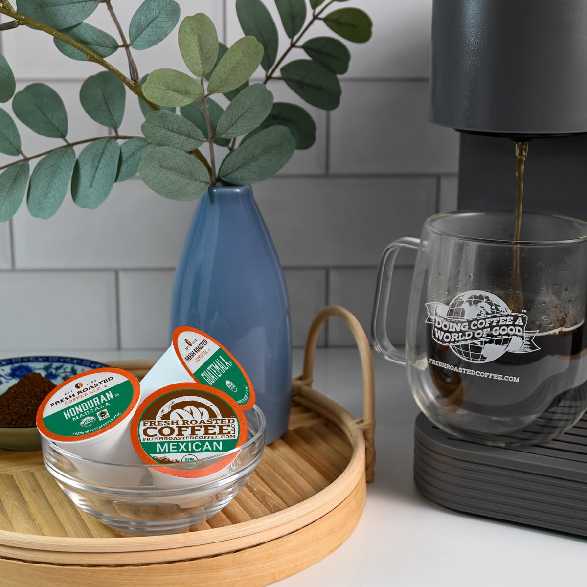 Fresh Roasted Coffee USDA Organic Variety Pack, 96 K Cup Pods, Perfect for K Cup malt-inspired