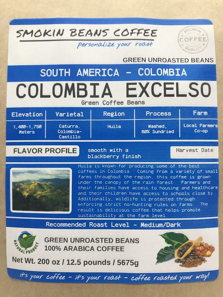 Smokin Beans 2-Pound Crema Queen Espresso Green Coffee Beans, Unroasted, Specialty Grade, 16 Ounce Pack