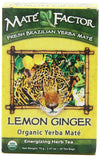 The Mate Factor Yerba Mate Energizing Herb Tea, Lemon Ginger, 20 Tea Bags (Pack Of 3)