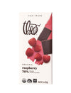Theo Chocolate Raspberry Organic Dark Chocolate Bar, 70% Cacao, 12 Pack | Vegan, Fair Trade