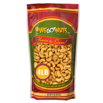We Got Nuts Roasted Unsalted Cashews 4 Lb.
