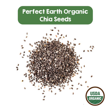 Perfect Earth Chia Seeds - Organic, Gluten-Free, Allergen-Free, Vegan, Keto-Friendly, High In Omega-3, Iron & Protein. For Healt