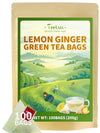TeeLux Lemon Ginger Green Tea, Zesty Flavor, Low Caffeine, 100 Count