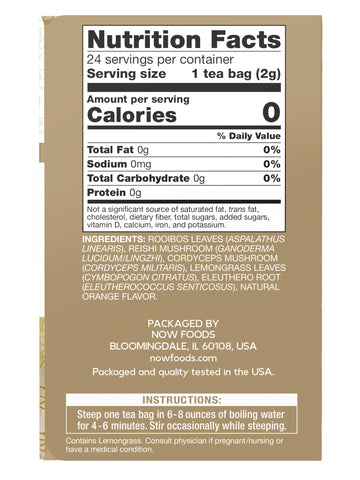 Now Foods Give A Tea Rooibos Reishi Mushroom, 24 Tea Bags