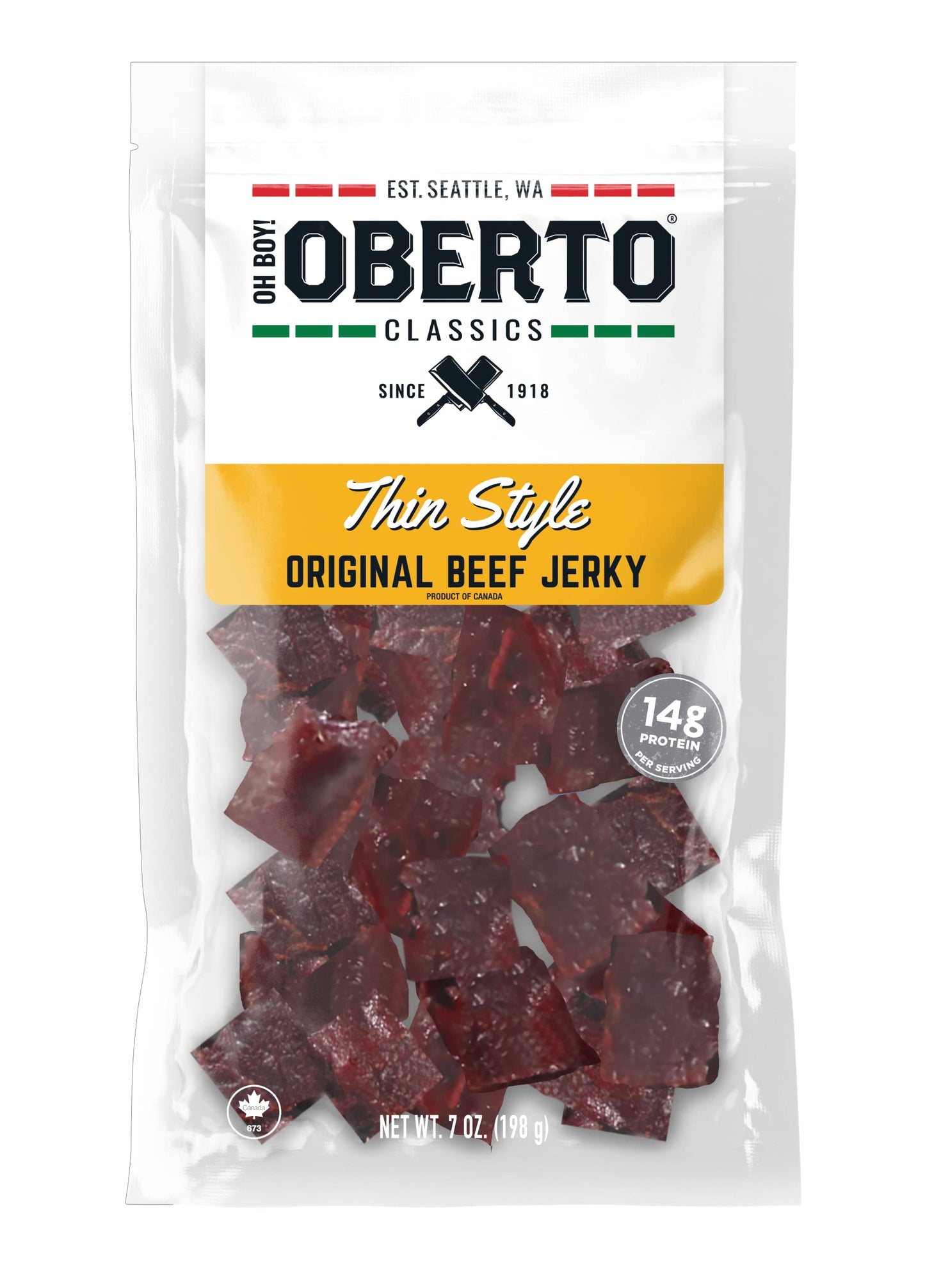 Oh Boy! Oberto Classics Thin Style Original Beef Jerky, 7 Ounce