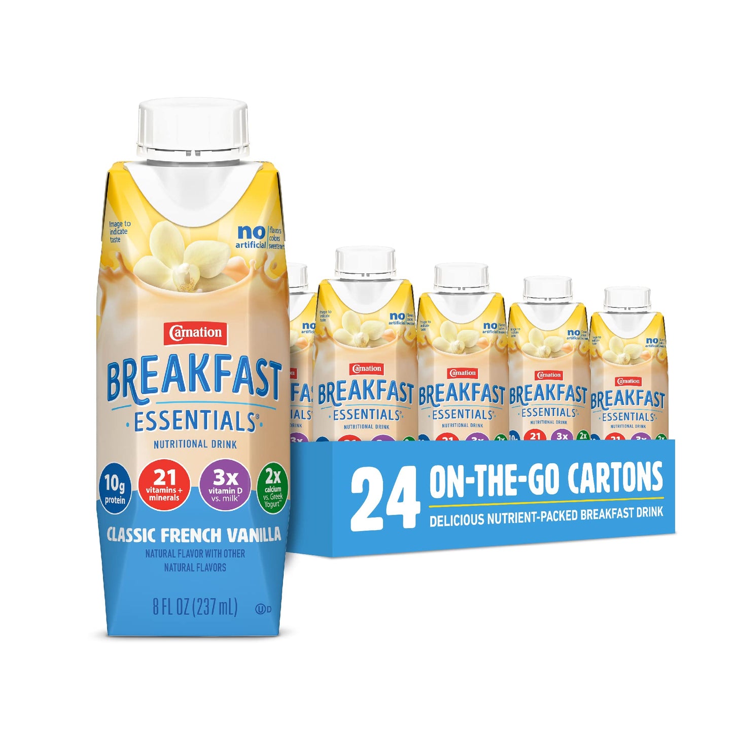 Carnation Breakfast Essentials Ready-to-Drink Classic French Vanilla 8 Fl Oz Carton Pack of 24