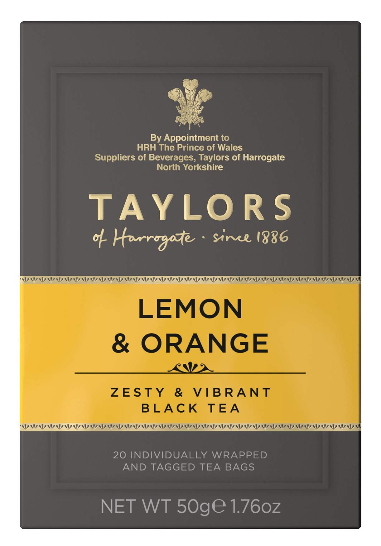 Taylors Of Harrogate Lemon & Orange Black Teabags, 20 Teabags