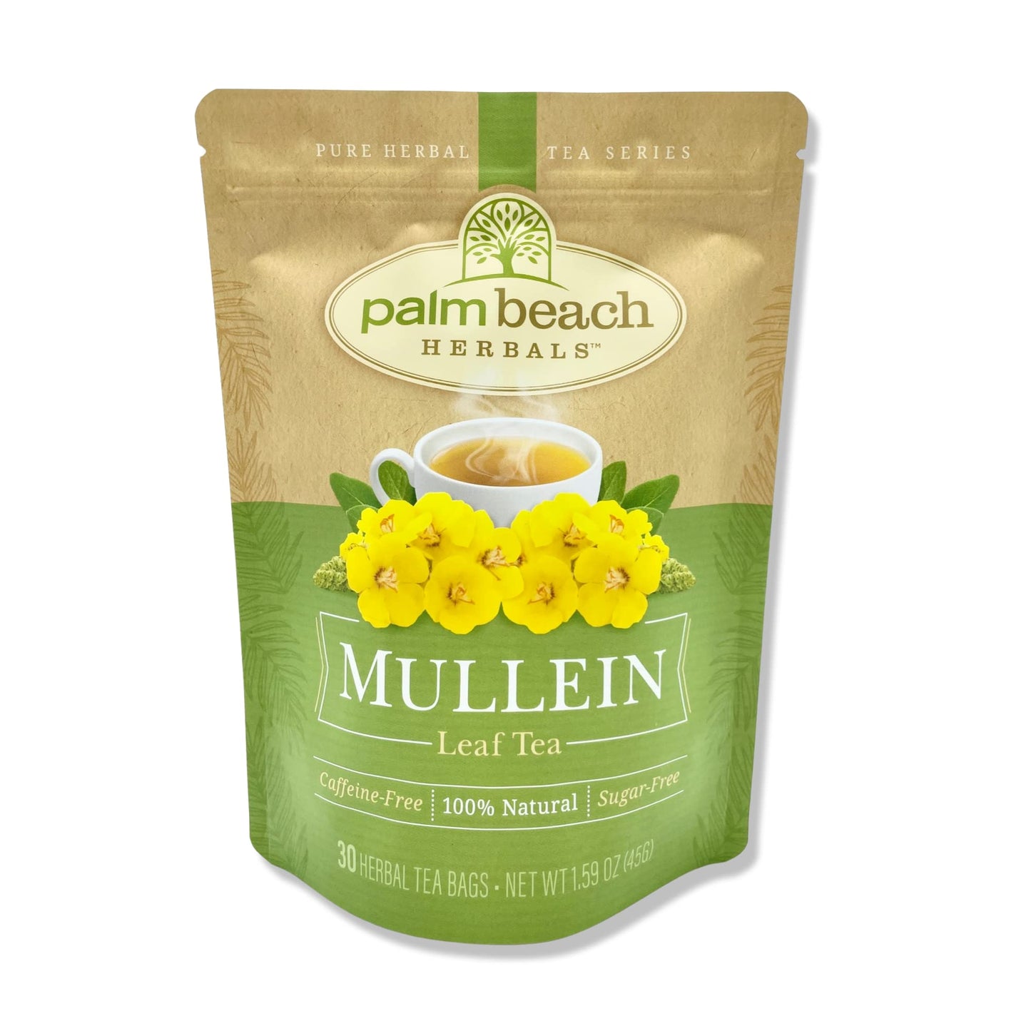 Palm Beach Medicinal Herbs - Mullein Leaf Tea - Pure Herbal Tea Series 30Ct | Energy Blend-Free