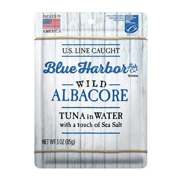 Blue Harbor Fish Co. Wild Albacore Tuna in Water with Sea Salt - 3 oz Pouch (Pack of 12)