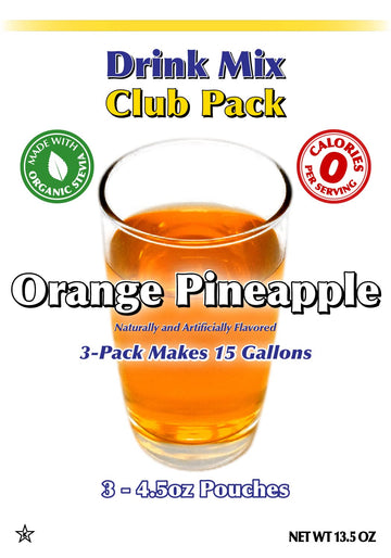 Gramzero Orange Pineapple Zero Calorie Sugar Free Drink Mix, Great For Nutrition Club Loaded Tea, Stevia Sweetened