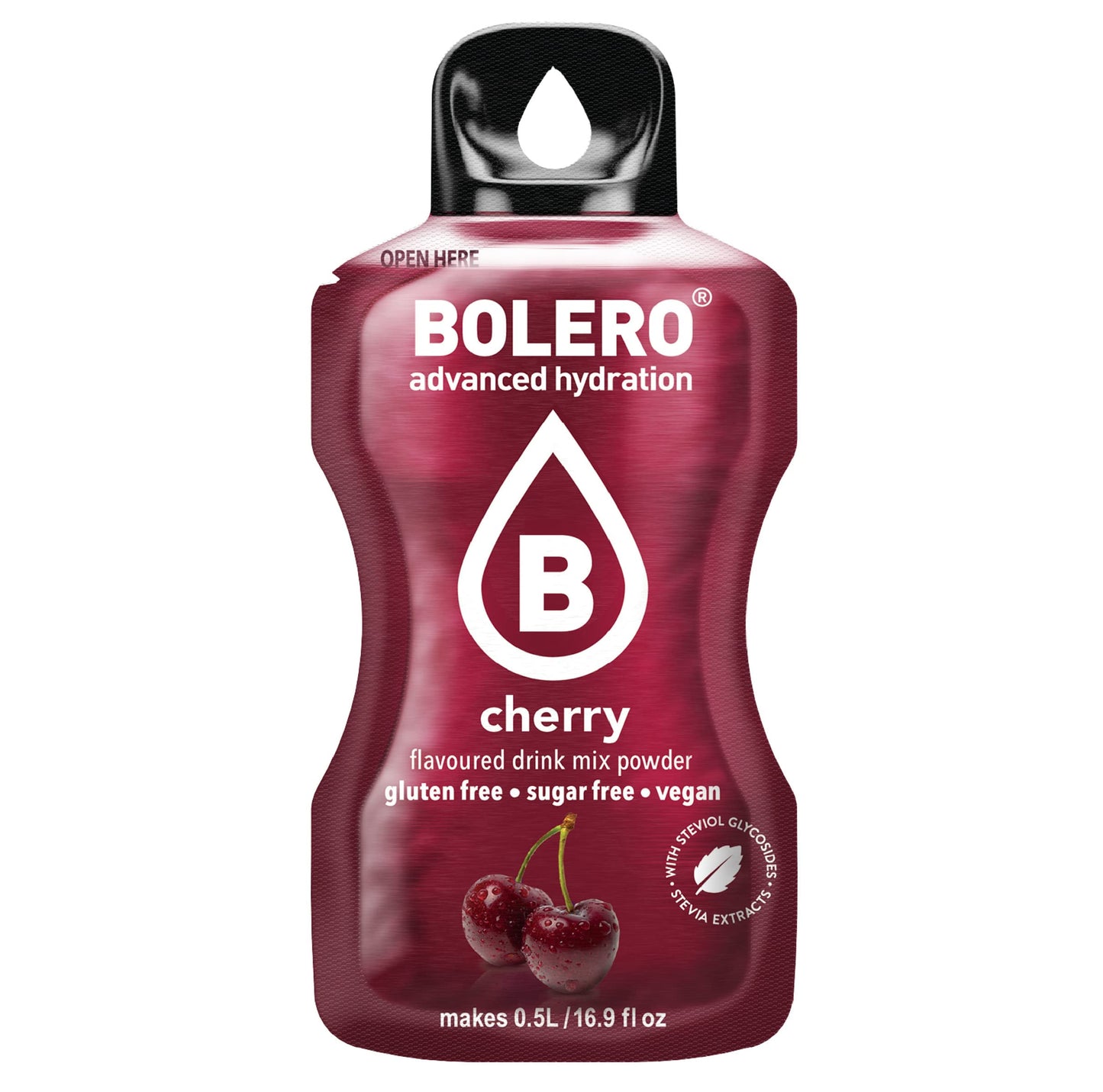 Bolero- Sugar Free Drink Mix Packets Cherry Fruit Flavors | Powdered Flavored Water Packets | 36 Small Sachet On The Go Packets