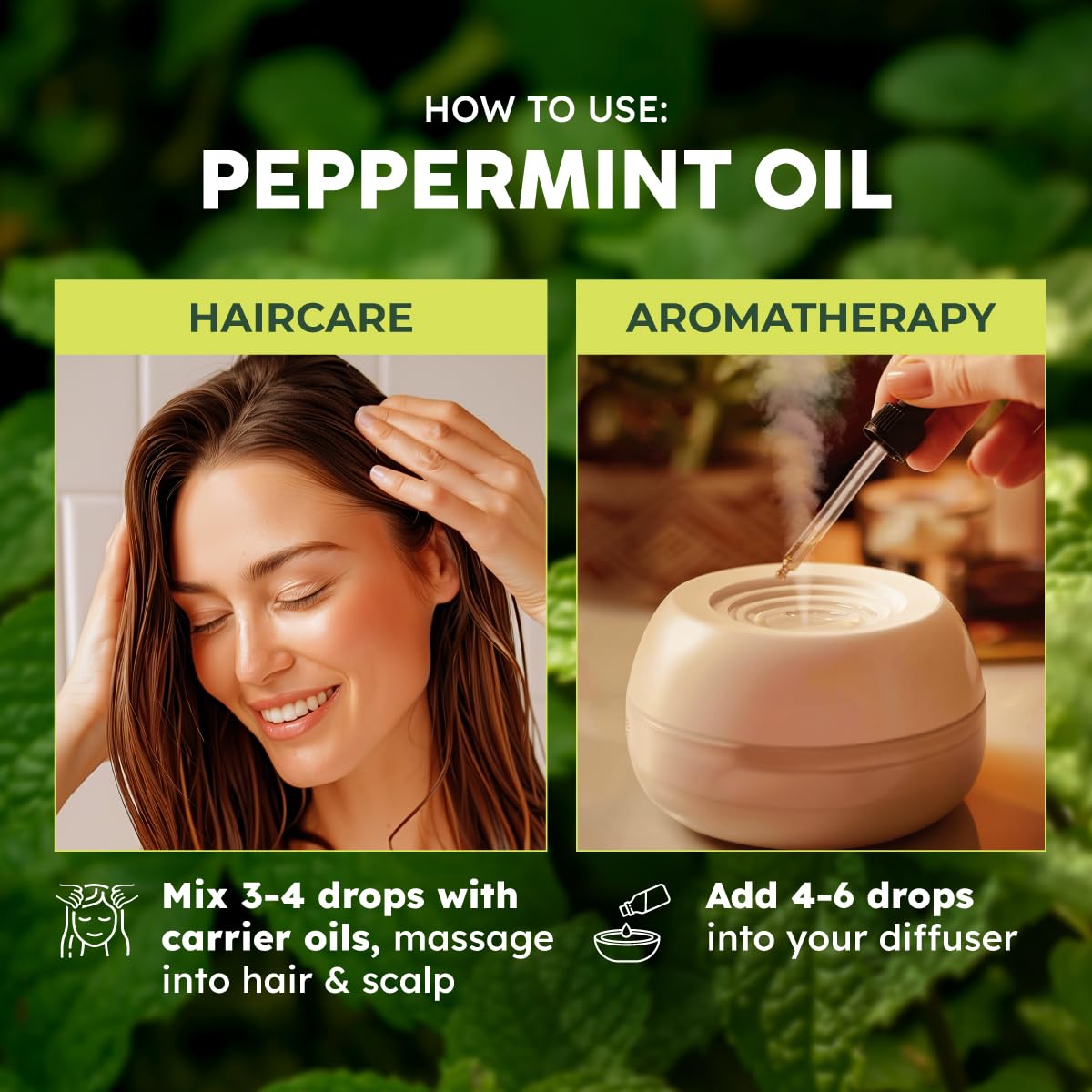 Kukka Peppermint Oil For Hair & Skin - 100% Natural Mint Essential Oils - Premium Grade Natural Peppermint Essential Oil For Dif