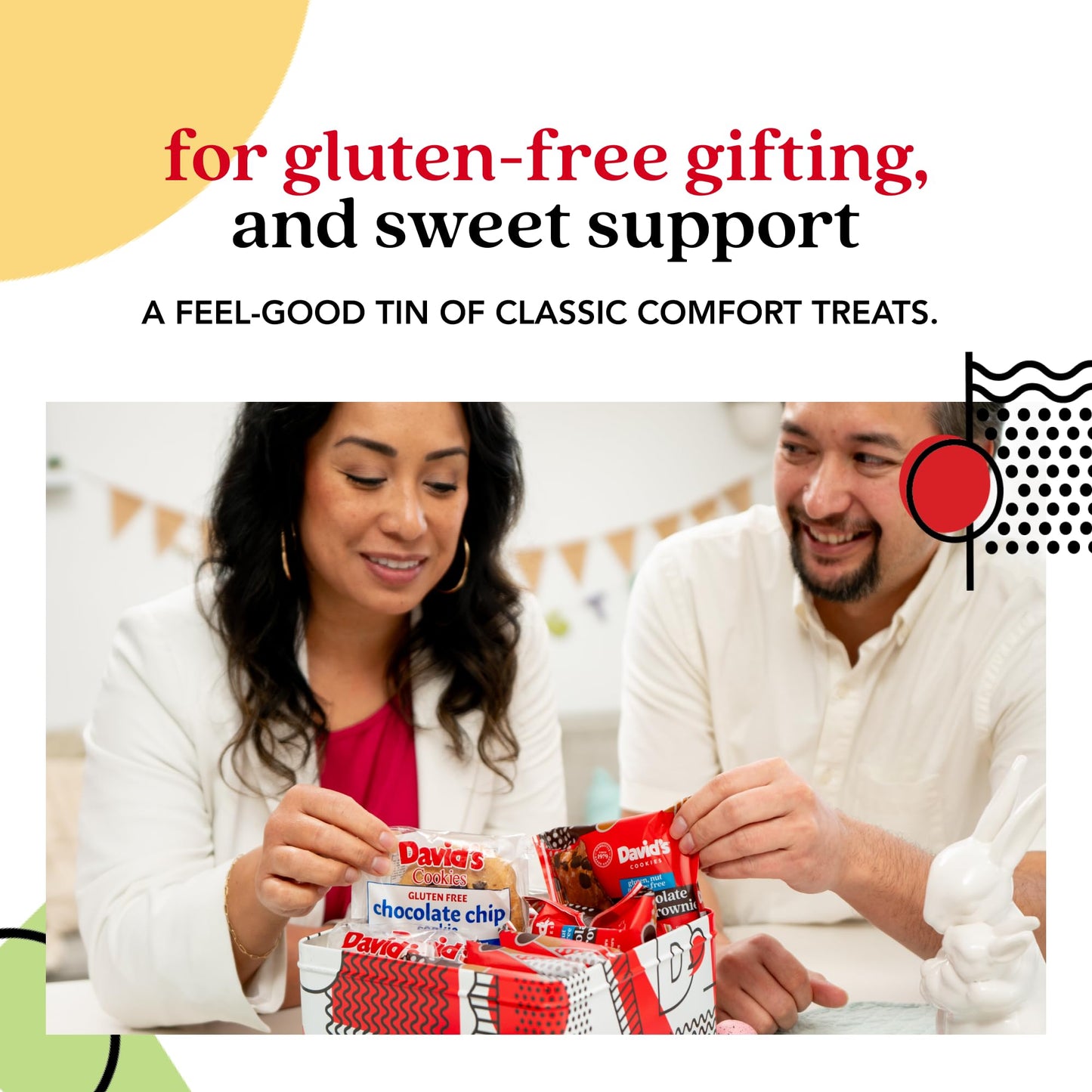 Davids Cookies Get Well Soon Cookie Gift Basket - Gourmet Bakery Dessert Gift For Recovery, Comfort And Appreciation Occasions - Gluten-Free Cookies & Brownies In Sweet Sampler Tin