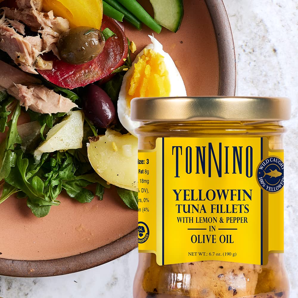 Tonnino Tuna Fillets - Lemon And Pepper, Olive Oil - 6.7 Ounce (Pack Of 6)