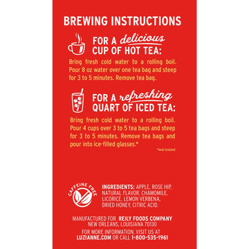 Luzianne Southern Blends Honeyed Peach Flavored Herbal Tea Bags, 18Ct (Pack Of 1)