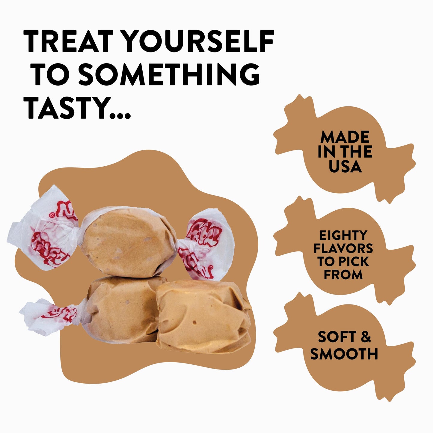 Taffy Town Saltwater Taffy- Maple | Gourmet Taffy| Nougat-Style Candy| Soft & Delicious| Sumer Snack Treats| Party Good Candies| 2.5Lbs