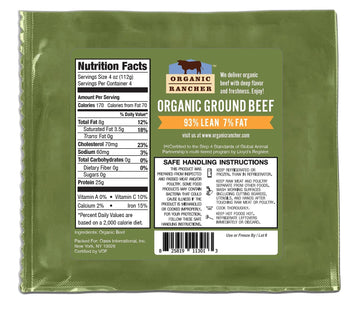 Organic Rancher Organic Ground Beef 93% Lean/7% Fat, 16 Oz
