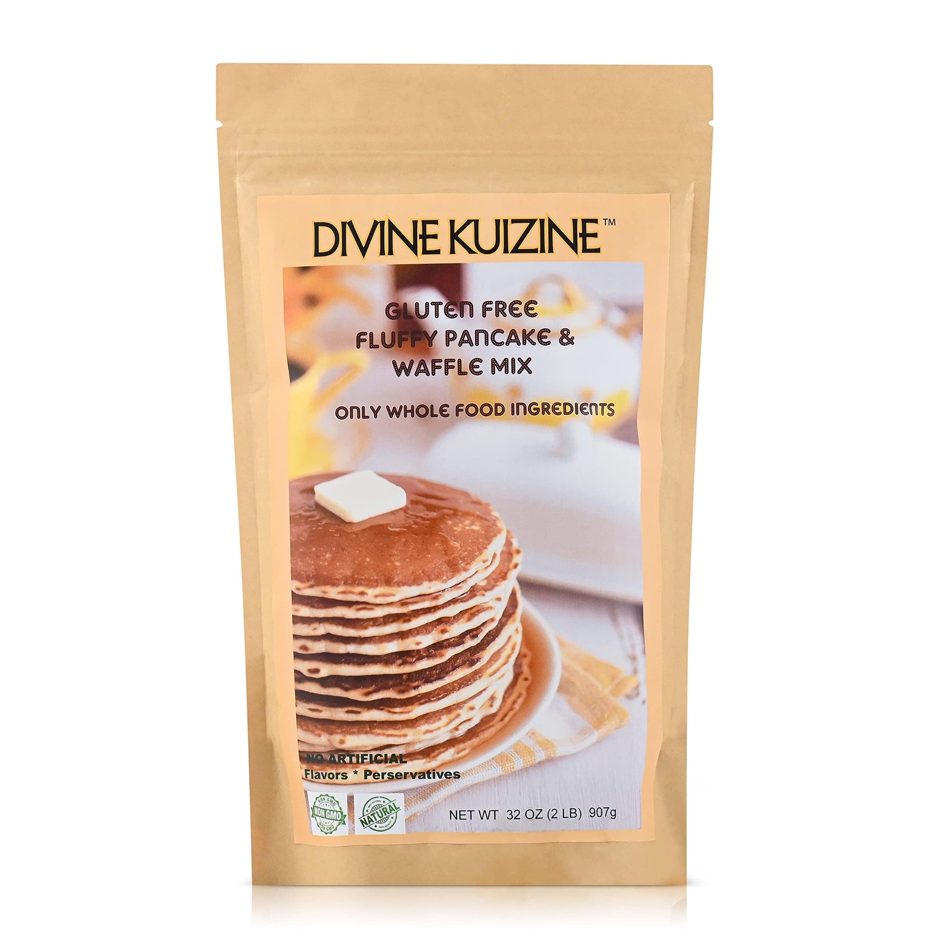 DivineKuizine Fluffy Pancake & Waffle Mix| No Artificial SweetenersPleas | Pancake mix just add milk| Easy to use waffle and pan