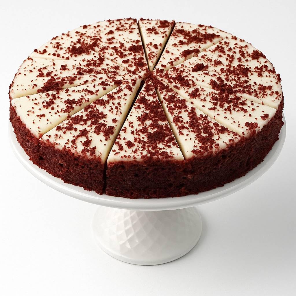 Andy Anand Sugar Free Red Velvet Cheesecake 9 | Diaplayic-Friendly Indulgence Amazingly Delicious | Freshly Made With California Cream Cheese No Preservatives (2 Lbs)