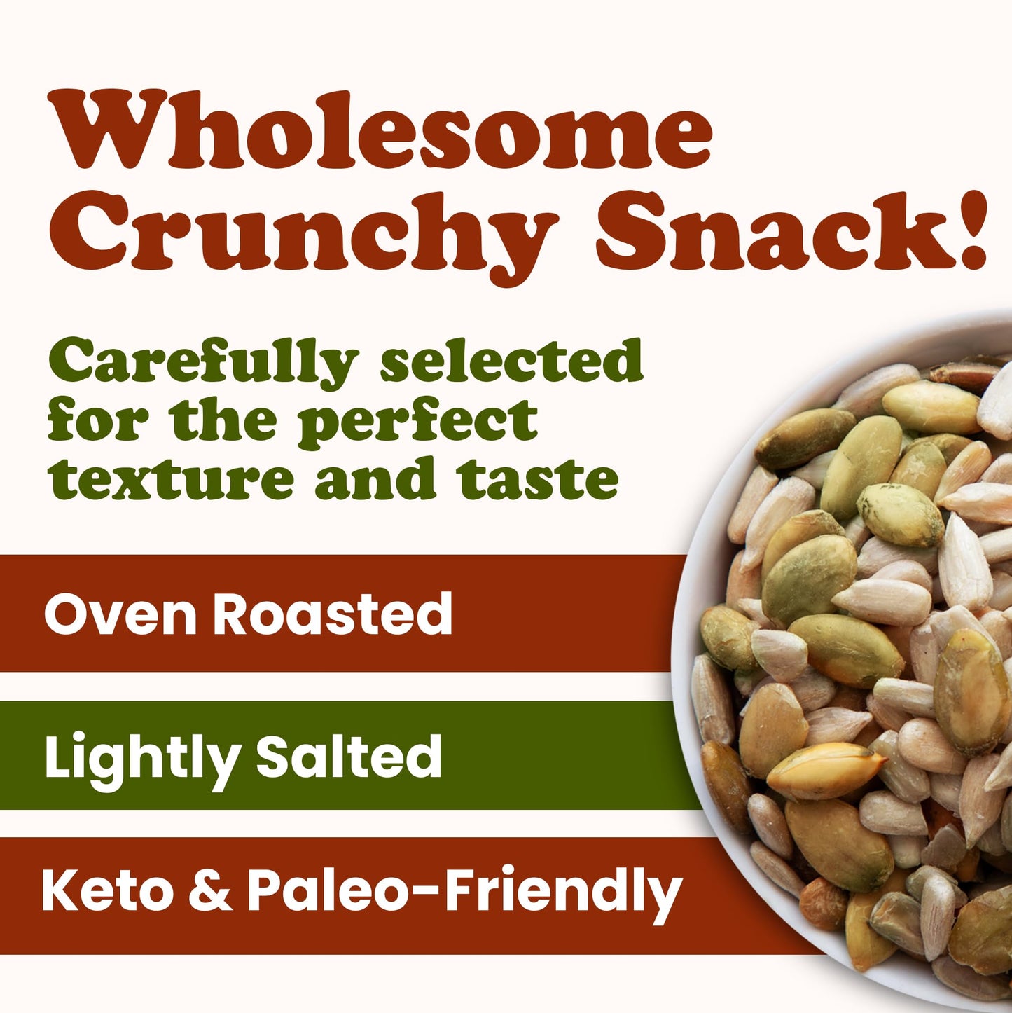 Food to Live Dry Roasted Sunflower and Pumpkin Seed Mix, Oven Roasted, Lightly Salted, 2 Pounds, Vegan, Kosher