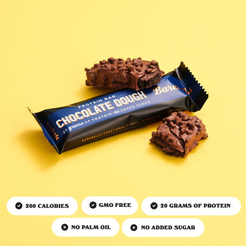 Barebells Protein Bars Chocolate Dough - 12 Count, 20G High Protein Treats - Chocolate Nutrition Bar With 1G Total Sugars - On-T