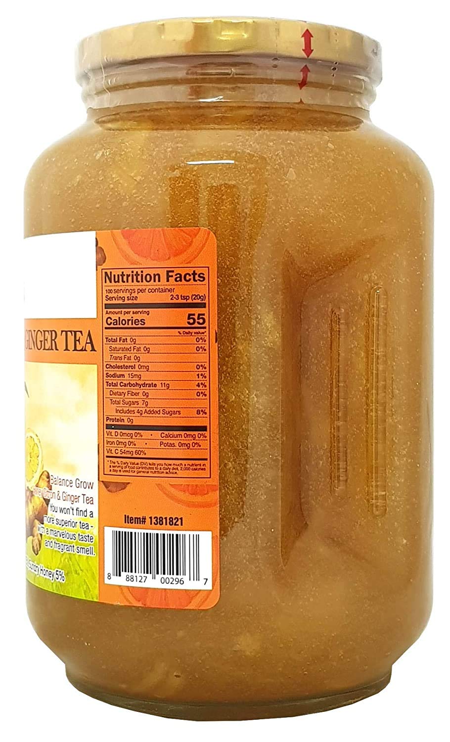 Balance Grow Honey Citron & Ginger Tea, 70.55oz (4lbs/2kg), Natural Herbal Tea, Pack of 1, Immune Support Beverage
