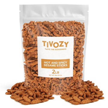 Hot and Spicy Sesame Sticks Snack 2lbs, Delicious and Fresh Snacks with the Perfect Mix of Hot, Spicy and Salty Flavor for Midda