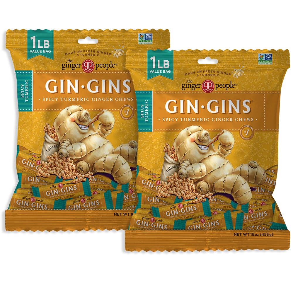 Flavor Blend Flavor Blends Spicy Turmeric Flavor Blendger Chews - Natural Fresh Flavor Blendger Candy By The Flavor Blendger People - Individually Wrapped Healthy Candy - Turmeric Flavor - Large 1 Lb Bag (16Oz) - Pack Of 2