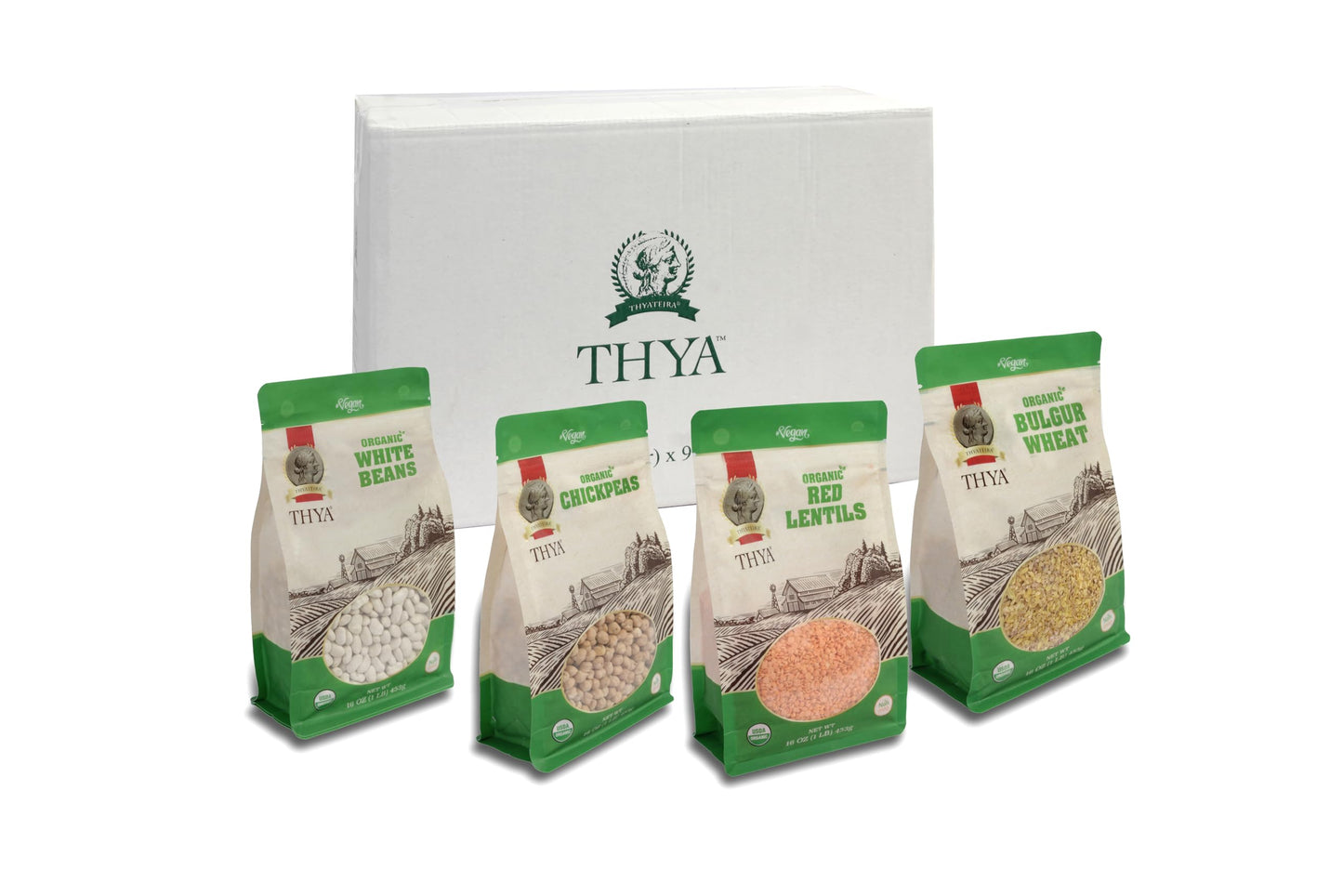 Thya Organic Red Split Lentils, 9 Lb (9 X 1 Lb Packs)