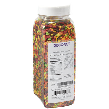 Decopac Autumn Fusion Mix Candy Sprinkles, 26Oz, Fancy Sprinkles In Handheld Container, Edible Sprinkles For Celebration Cakes, Cupcakes, Cookies And Donuts