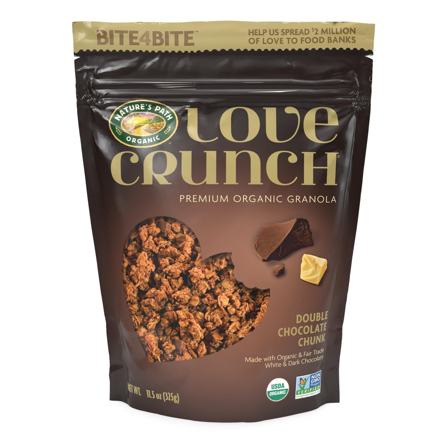 Love Crunch Organic Double Chocolate Chunk Granola, 11.5 Ounce (Pack Of 6), Non-Gmo, Fair Trade, By Nature'S Path