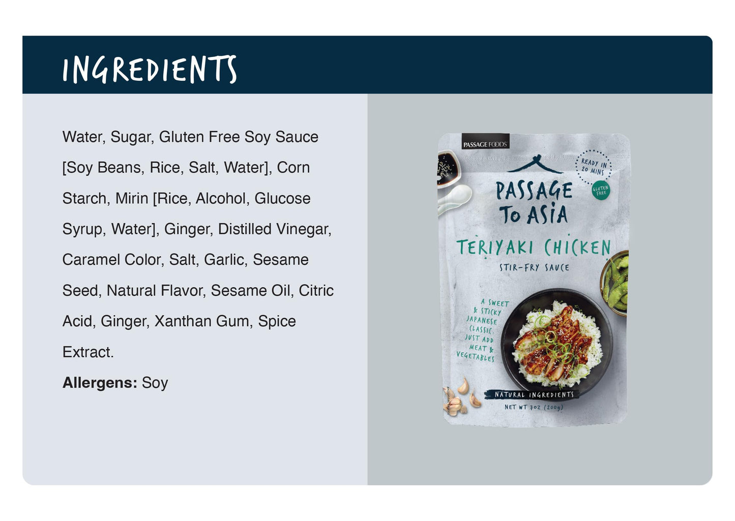 Passage To Asia Stir Fry Sauce - Japanese Teriyaki Sauce - Authentic Restaurant Quality - Prepared Meals Under 20 Minutes - Glut