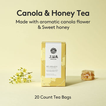 Osulloc Canola & Apricot Tea (Aromatic Canola Flower & Apricot), Premium Blended Tea From Jeju, Tea Bag Series 20 Count, 1.06 Oz