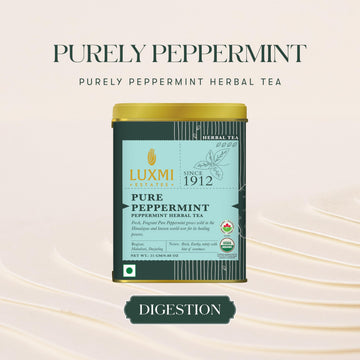 Luxmi Estates Purely Peppermint 25Gm Tin | Usda Certified Organic Herbal Tea | Mint Tea Best For Night Time