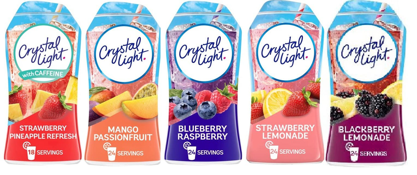 Crystal Light Liquid Water Enhancer Variety 5 Each 1.62 Fl Oz Bottles (5 Assorted Flavors)