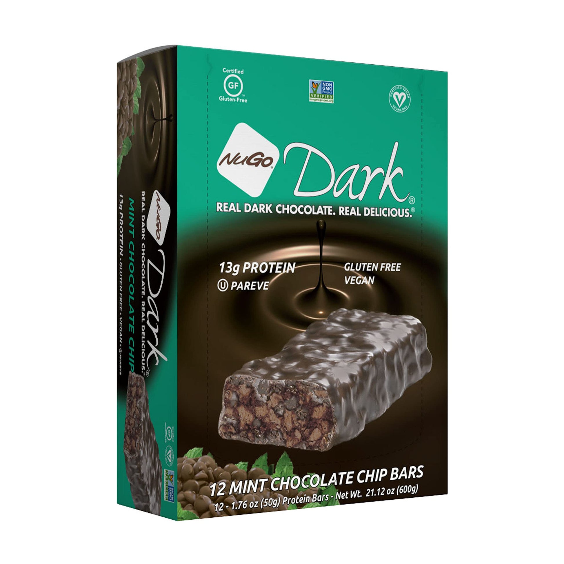 Nugo Dark Mint Chocolate Chip Box, 1.76 Oz (Pack Of 12)