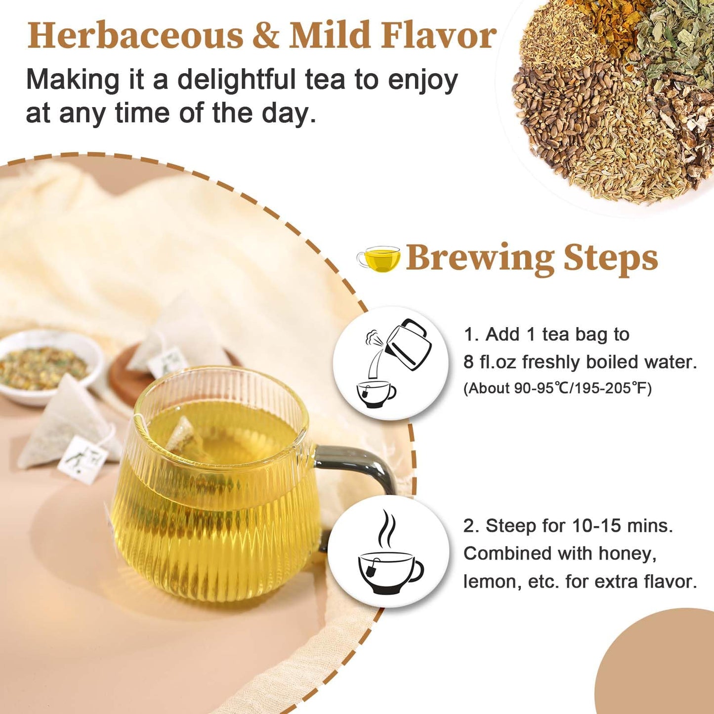 FullChea Detox Tea Bags, 50 Count, with Milk Thistle, Dandelion Root, Turmeric, Peppermint - Liver Support Tea