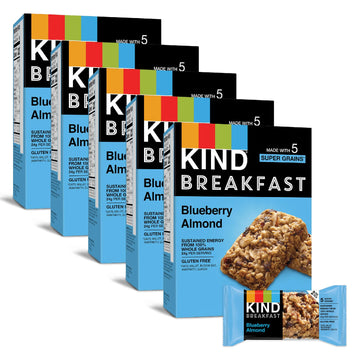 KIND Breakfast Bars, Blueberry Almond, Healthy Snacks, Gluten Free, 100% Whole Grains, 3g Protein, 30 Count