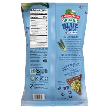 Garden Of Eatin' Organic No Salt Blue Corn Tortilla Chip 14 Oz