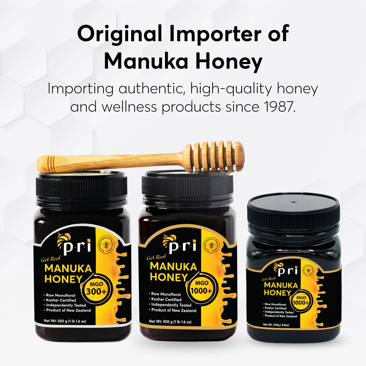 P.R.I Manuka Honey Mgo 1000+, 1.1Lb High Strength - Raw Manuka Honey (500G Jar)