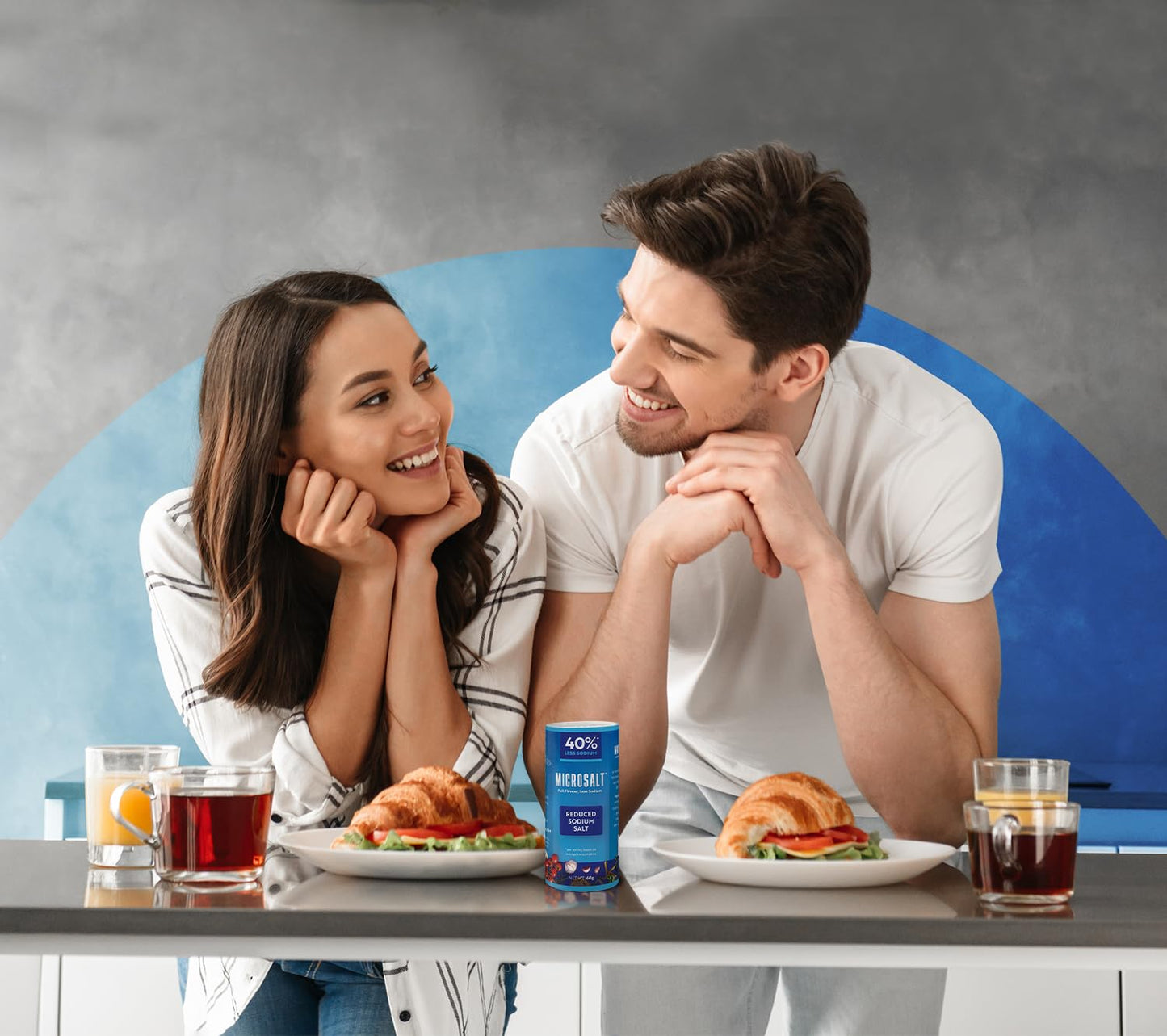 Microsalt 50% Less Sodium Salt, Regular Salt Substitute, Seasoning Salt For Snacks, Full Flavor, Less Sodium, 2 Oz, Pack Of 2