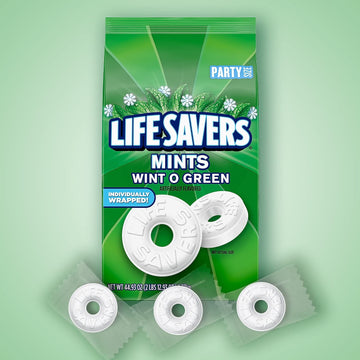 LIFE SAVERS Wint-O-Green Breath Mint Bulk Hard Candy, Party Size, 44.93 oz Bag