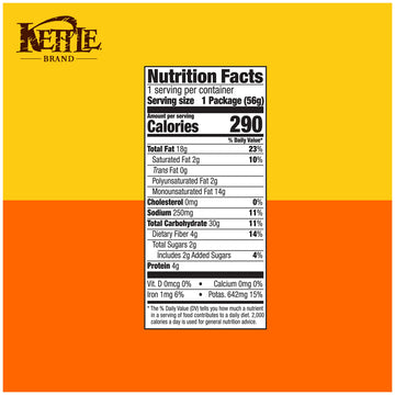 Kettle Brand Potato Chips, Backyard Barbeque Kettle Chips, Snack Bag, 2 Oz (Pack of 6)