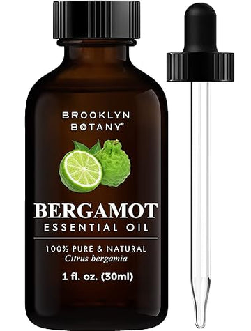 Brooklyn Botany 100% Pure Bergamot Essential Oil - Therapeutic Grade with Dropper for Aromatherapy - 1 Fl Oz