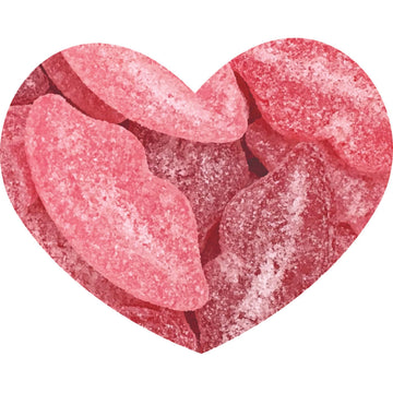 Needzo Sour Pucker Lips, Strawberry, Watermelon, And Cherry Flavored Gummy Candies, Pink And Red Chewy Lip Candy Bulk Bag 5 Poun