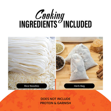 Get Cultured Box Diy Beef Pho Kit (Ph? B), Make Authentic Vietnamese Beef Noodle Soup Broth, Includes Herb Bag, Rice Noodles, 1