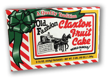Old Fashion Claxton Fruit Cake 3-1 Lb. Regular Recipe Loaves - Individually Wrapped For Freshness in our Signature Red-White Car