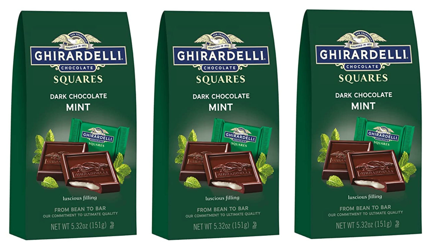 Ghirardelli, Dark Chocolate Mint Filled Squares, 5.32Oz (Pack Of 3)